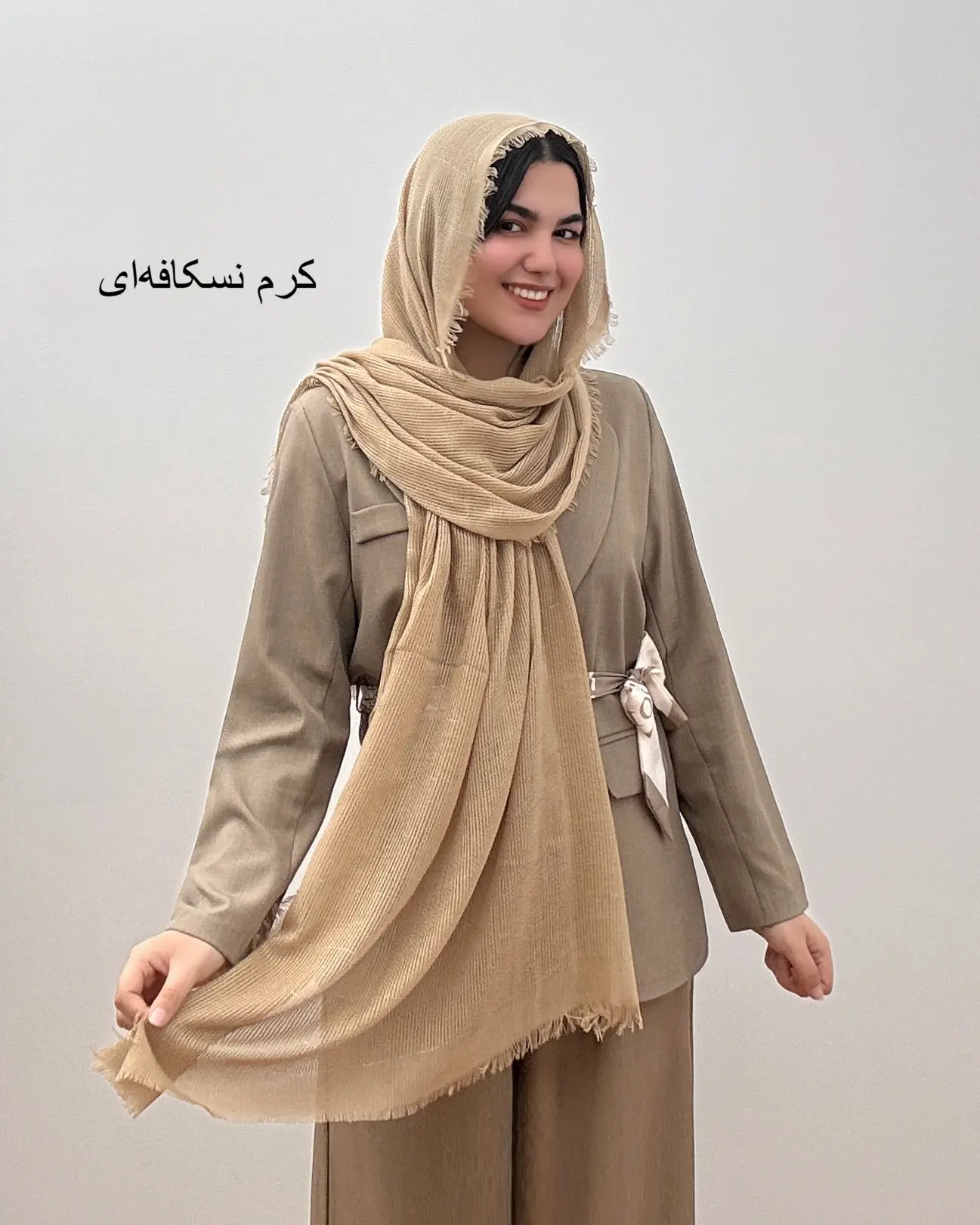 شال نخی و خنک مدل حصیری